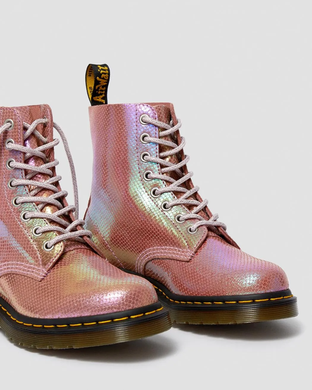 1460 Pascal Pink Iridescent Texture Boots