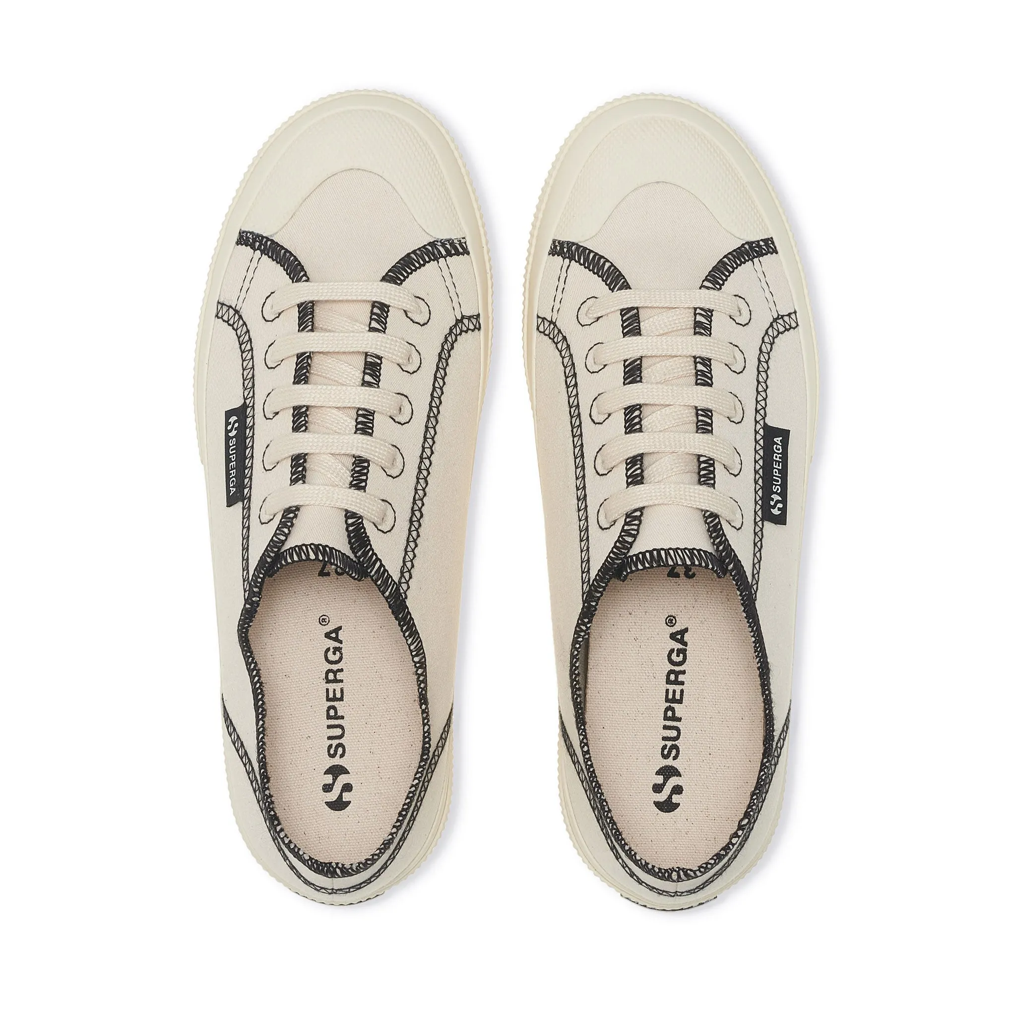 2294 Drill Overlock Stitching Sneakers - Raw Off White