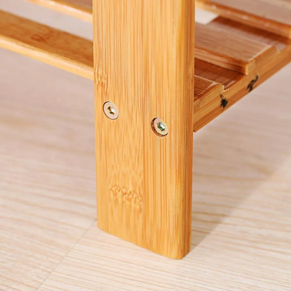 Bamboo Shoe Rack Bench 3-Tier