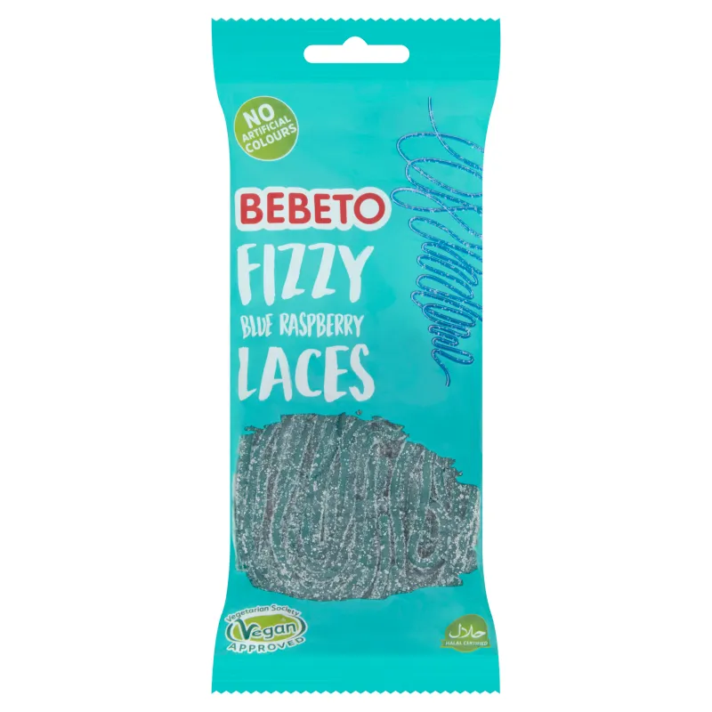 Bebeto Fizzy Blue Raspberry Laces 160g PMP £1 - Case of 12