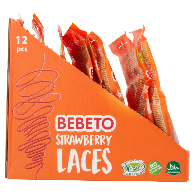 Bebeto Strawberry Laces 160g PMP £1 - Case of 12