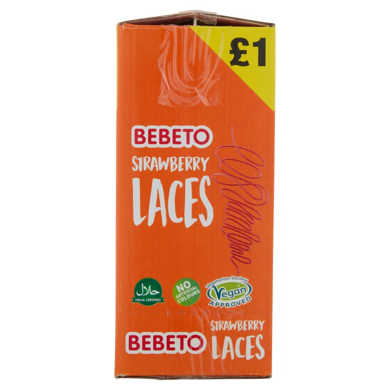 Bebeto Strawberry Laces 160g PMP £1 - Case of 12
