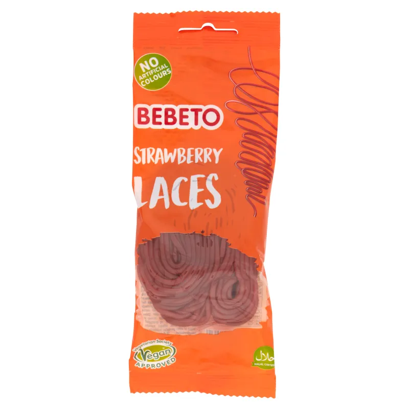 Bebeto Strawberry Laces 160g PMP £1 - Case of 12