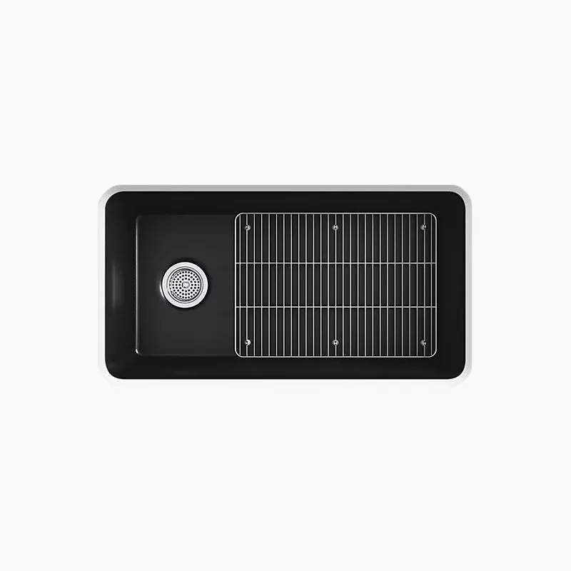 Cairn 18.31" x 33.5" x 10.13" Neoroc Single-Basin Undermount Kitchen Sink in Matte Grey