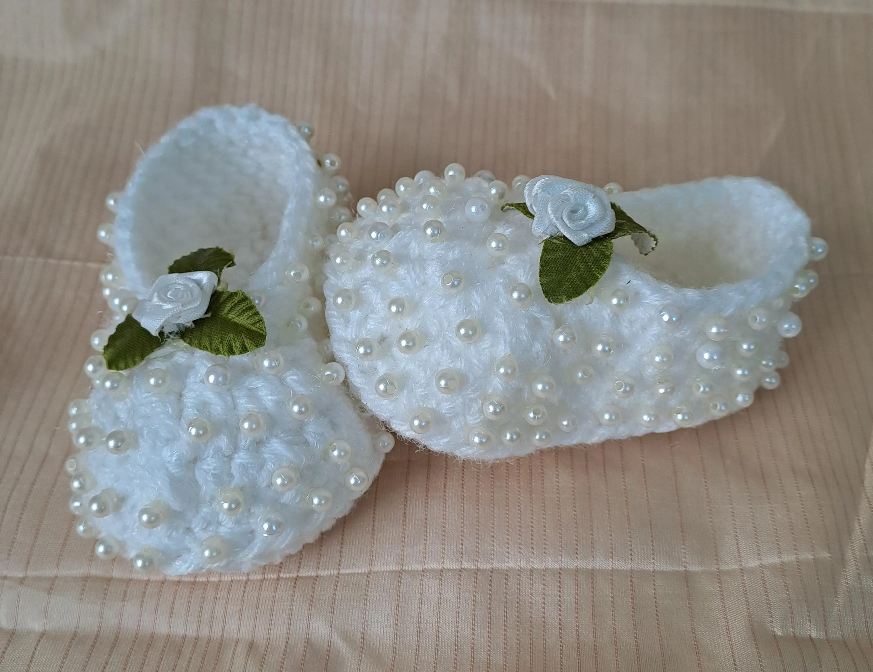 Crochet baby girl booties