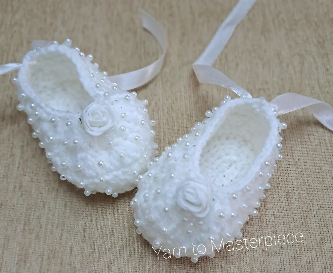 Crochet baby girl booties