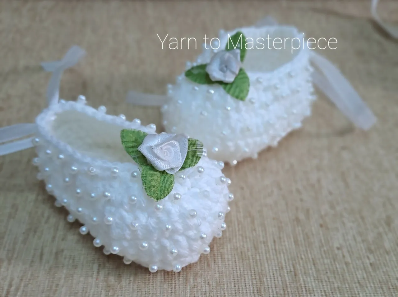 Crochet baby girl booties