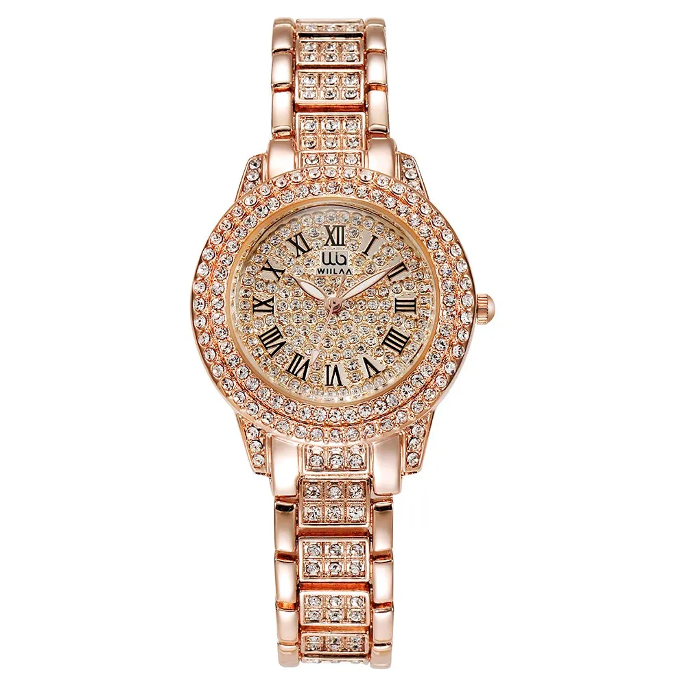 Diamond Rose Gold Ladies Wrist Watch