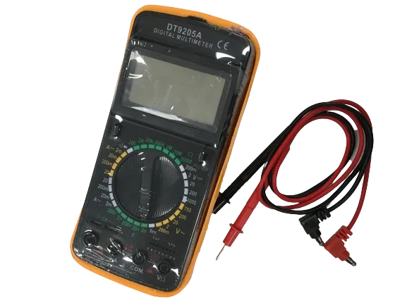 Digital Multimeter Tester Voltage Resistance Ohms Amps DT9205M - Batteries Incl.