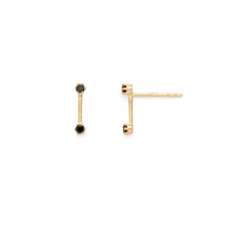 Eugenie bar earrings (black diamond)