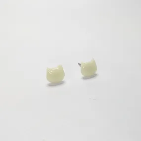 Glow in the Dark Cat Face Stud Earrings