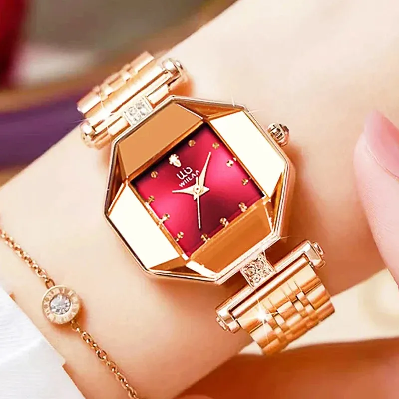 Luxury Stainless Steel Diamond Wrist Watch