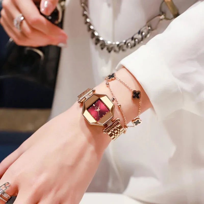 Luxury Stainless Steel Diamond Wrist Watch
