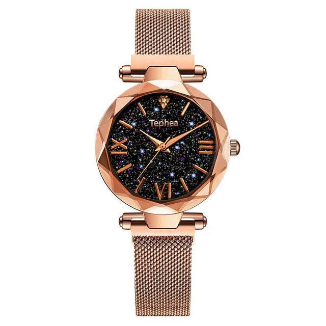 Luxury Women Watches Magnetic Starry Sky