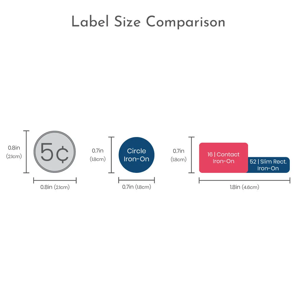 One Color Iron-On Clothing Labels