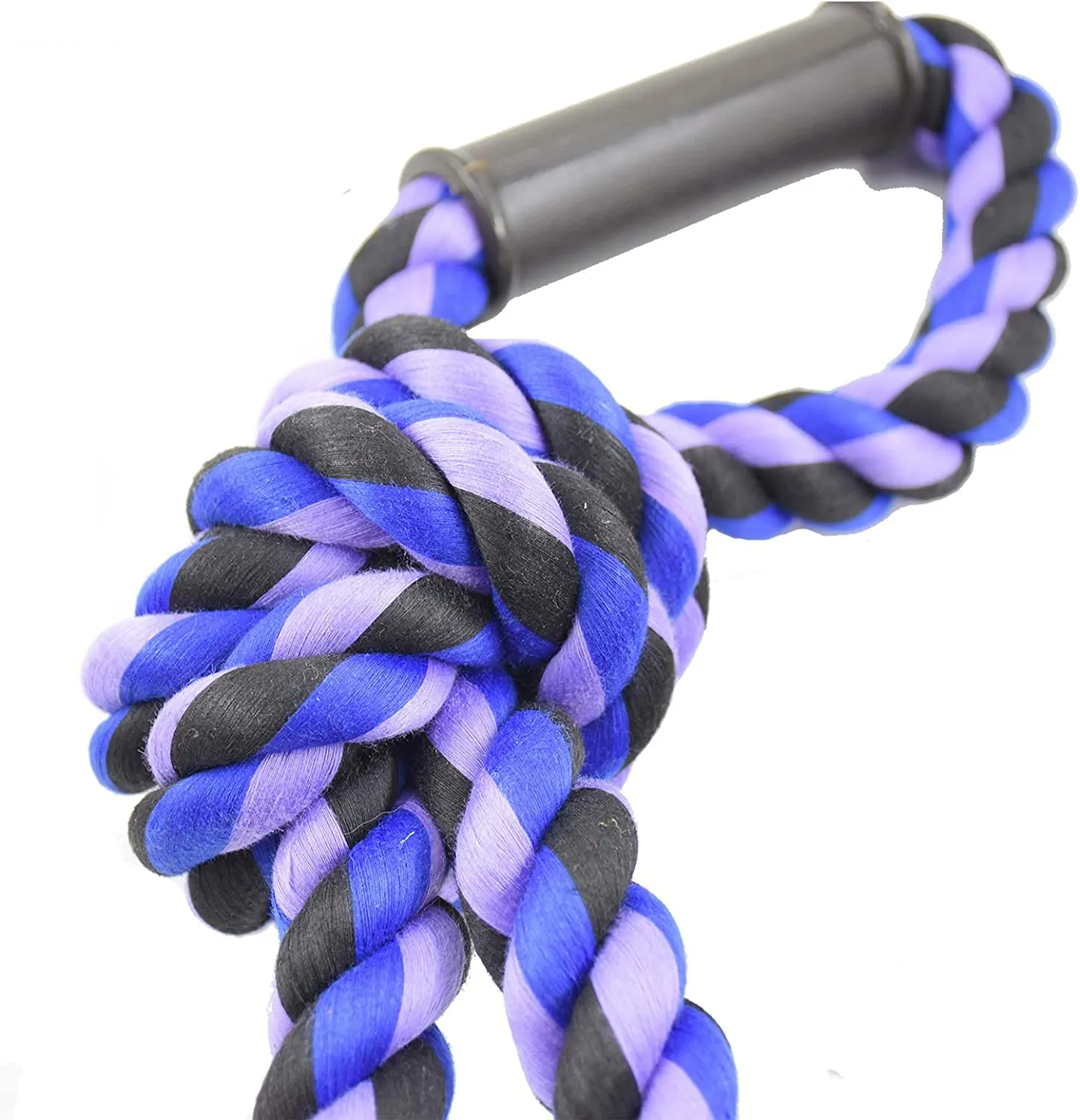 Pawfectpals Indestructible Tough Twisted Dog Chew Rope Toy Teething and Tug of War for Aggressive Chewers (Handle- Purple)