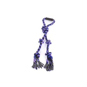 Pawfectpals Indestructible Tough Twisted Dog Chew Rope Toy Teething and Tug of War for Aggressive Chewers (Handle- Purple)