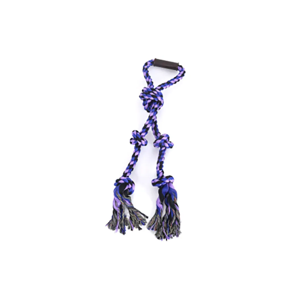 Pawfectpals Indestructible Tough Twisted Dog Chew Rope Toy Teething and Tug of War for Aggressive Chewers (Handle- Purple)