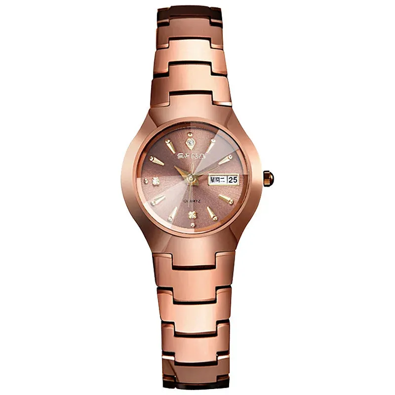 Rose Gold Steel Quartz Wristwatches