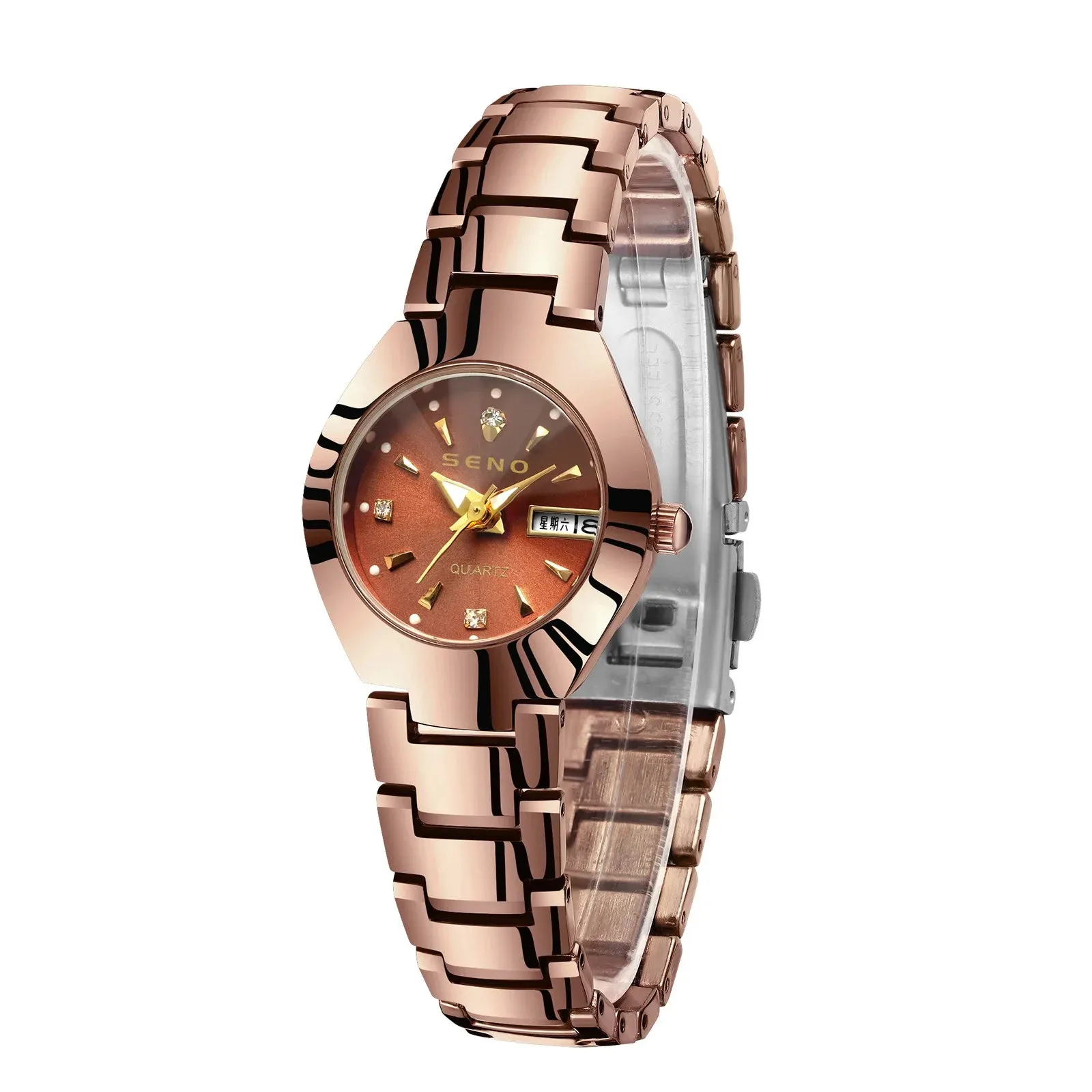 Rose Gold Steel Quartz Wristwatches