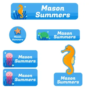 Sea Animals Daycare Labels Pack