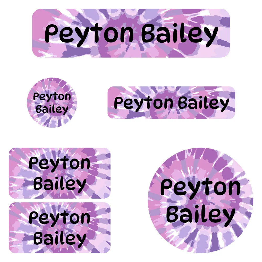 Tie-Dye Art Daycare Labels Pack
