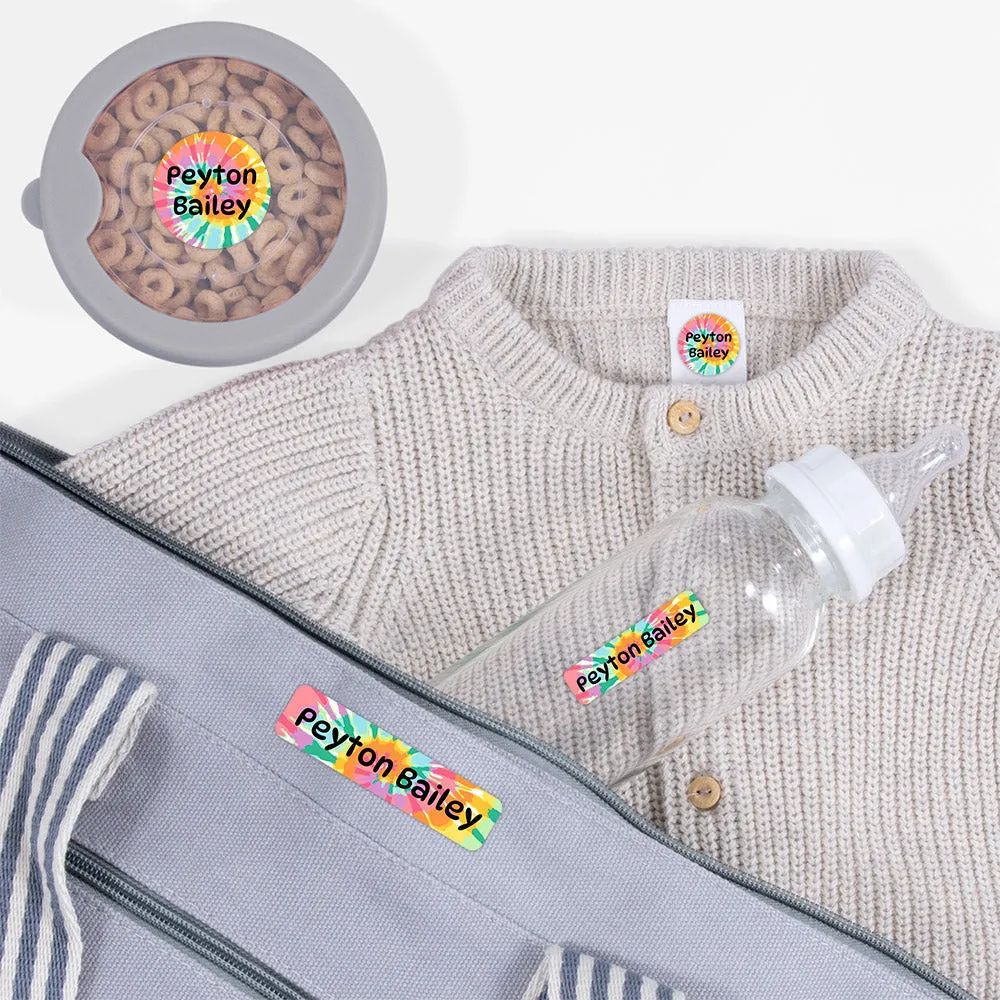 Tie-Dye Art Daycare Labels Pack