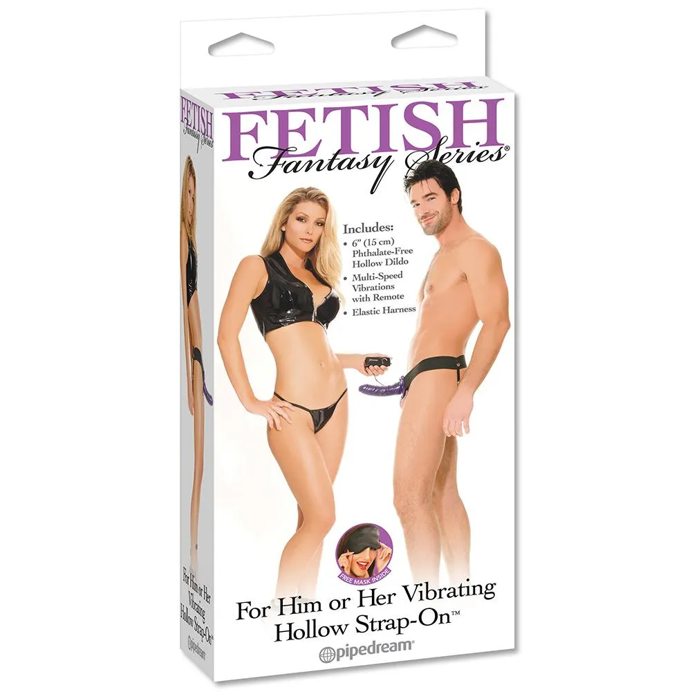 Vibrating Hollow Strap-on - Purple