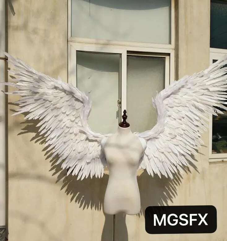 White Black Feather Wings Gray Devil For Performance
