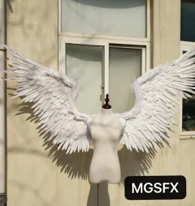 White Black Feather Wings Gray Devil For Performance