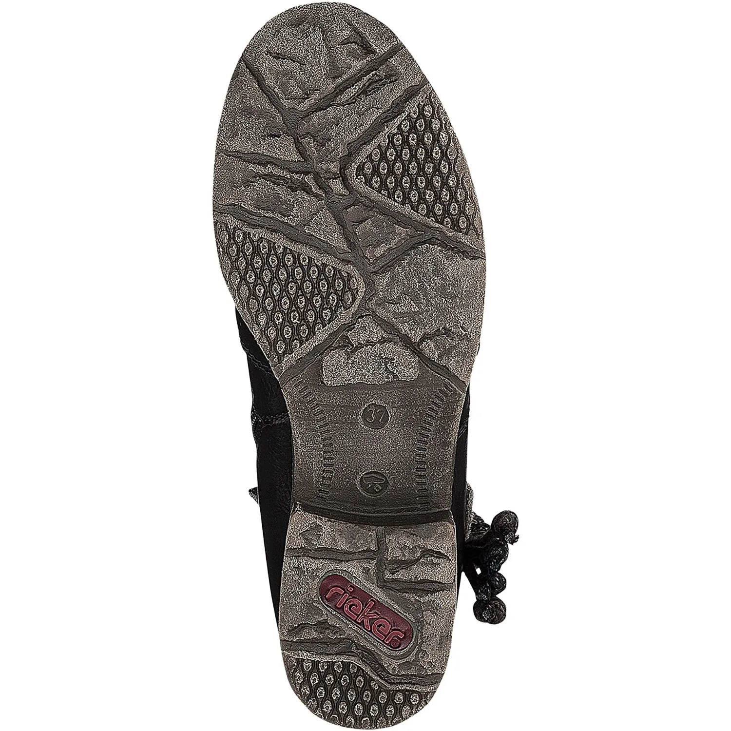 Women's Rieker 79693-00 Schwarz/Schwarz/Wood Synthetic